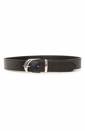 Linea Pelle Arched Buckle Faux Leather Belt