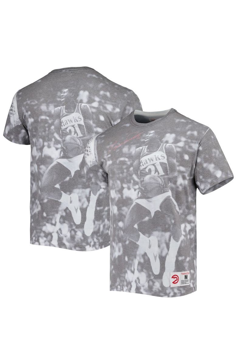 Mitchell & Ness Men's Mitchell & Ness Dominique Wilkins Heather Gray Atlanta Hawks Above The Rim T-Shirt, Main, color, Gray