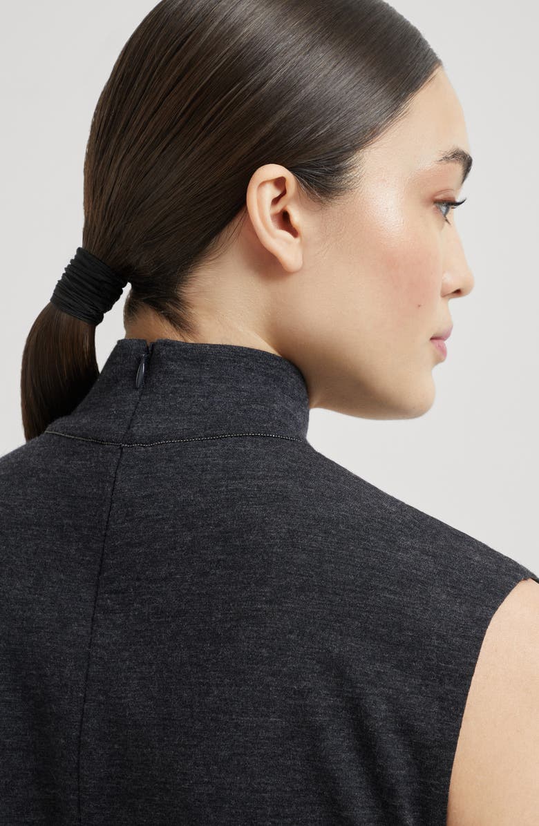 Brunello Cucinelli Mini dress with monili, Alternate, color, Anthracite