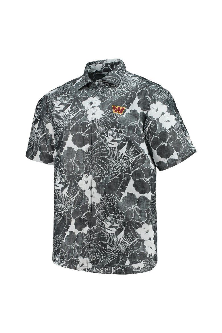 Men's Tommy Bahama Black Washington Commanders Coconut Point Playa Floral IslandZone Button-Up Shirt, Alternate, color, Black