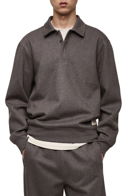 Mango Regular Fit Polo Sweatshirt In Medium Heather Grey