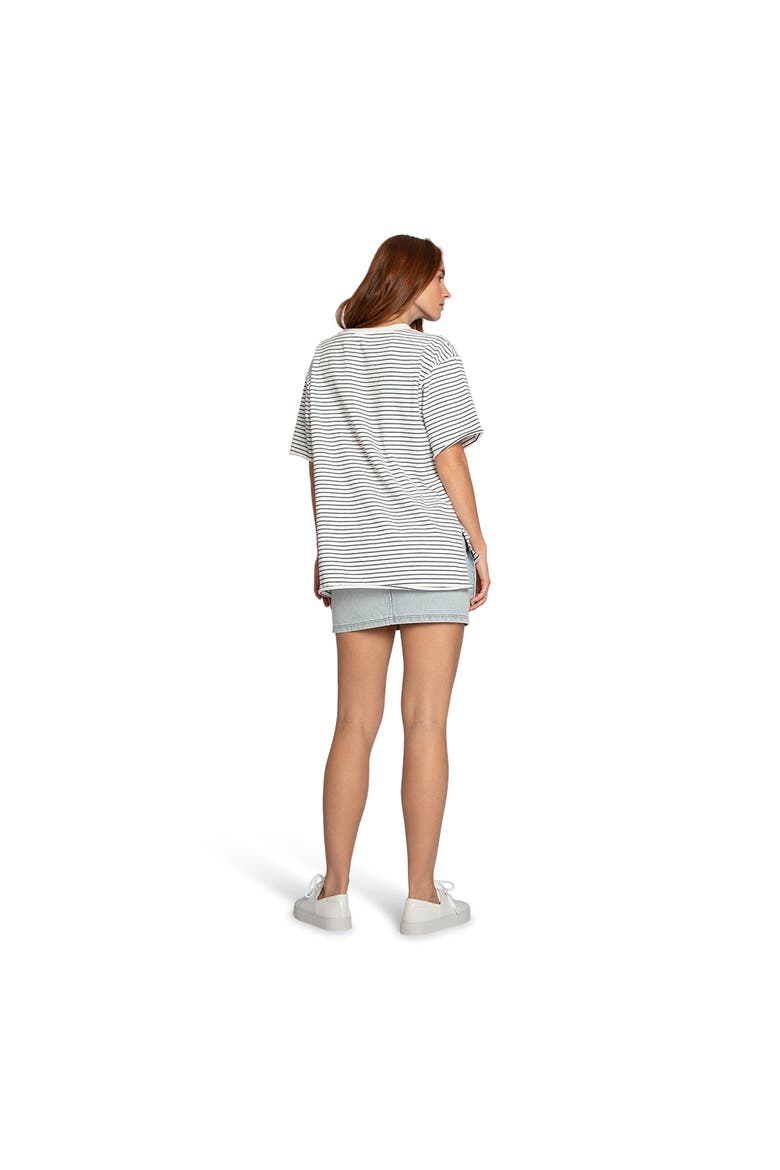 Brave Soul Oversized Striped T-Shirt, Alternate, color, white