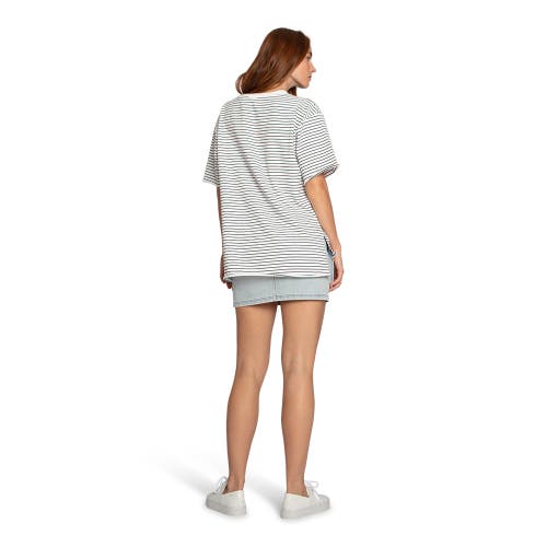 Belle & Bloom Brave Soul Oversized Striped T-shirt In White