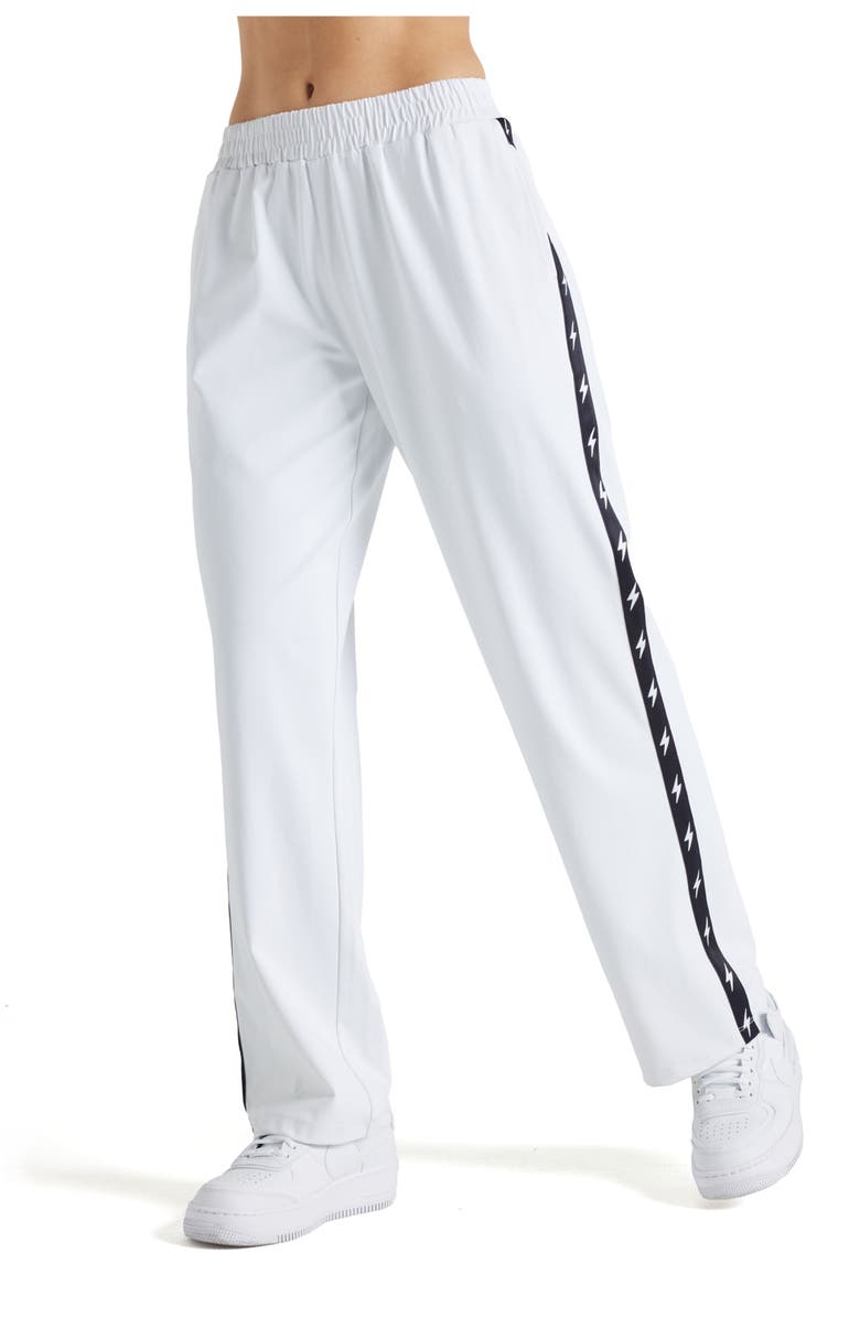ELECTRIC YOGA Bolt Track Pant, Alternate, color, White/Black