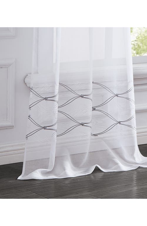 Dainty Home Set Of 2 Print Sheer Curtain Panels In Silver