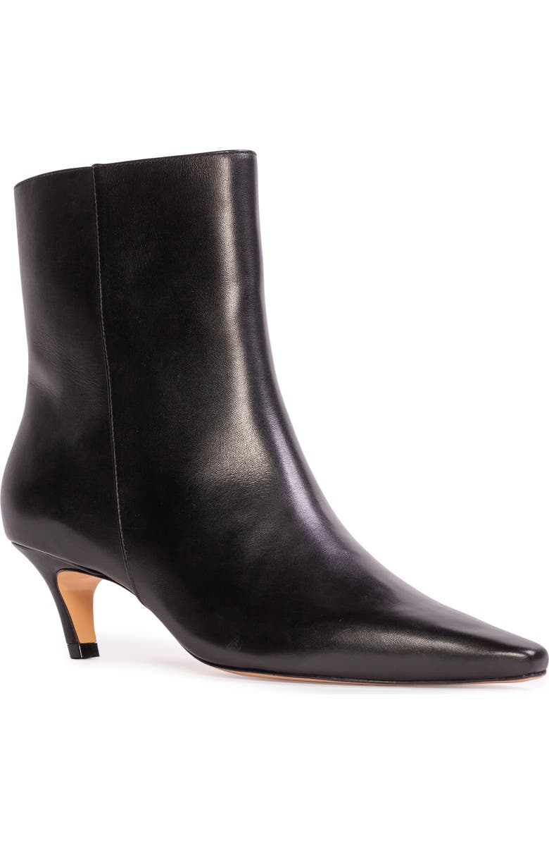 BLACK SUEDE STUDIO Avenue 50 Pointed Toe Kitten Heel Bootie, Main, color, Black Nappa Leather