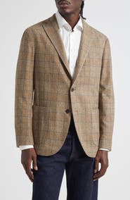 Boglioli K-Jacket Tan Glen Check Wool Sport Coat