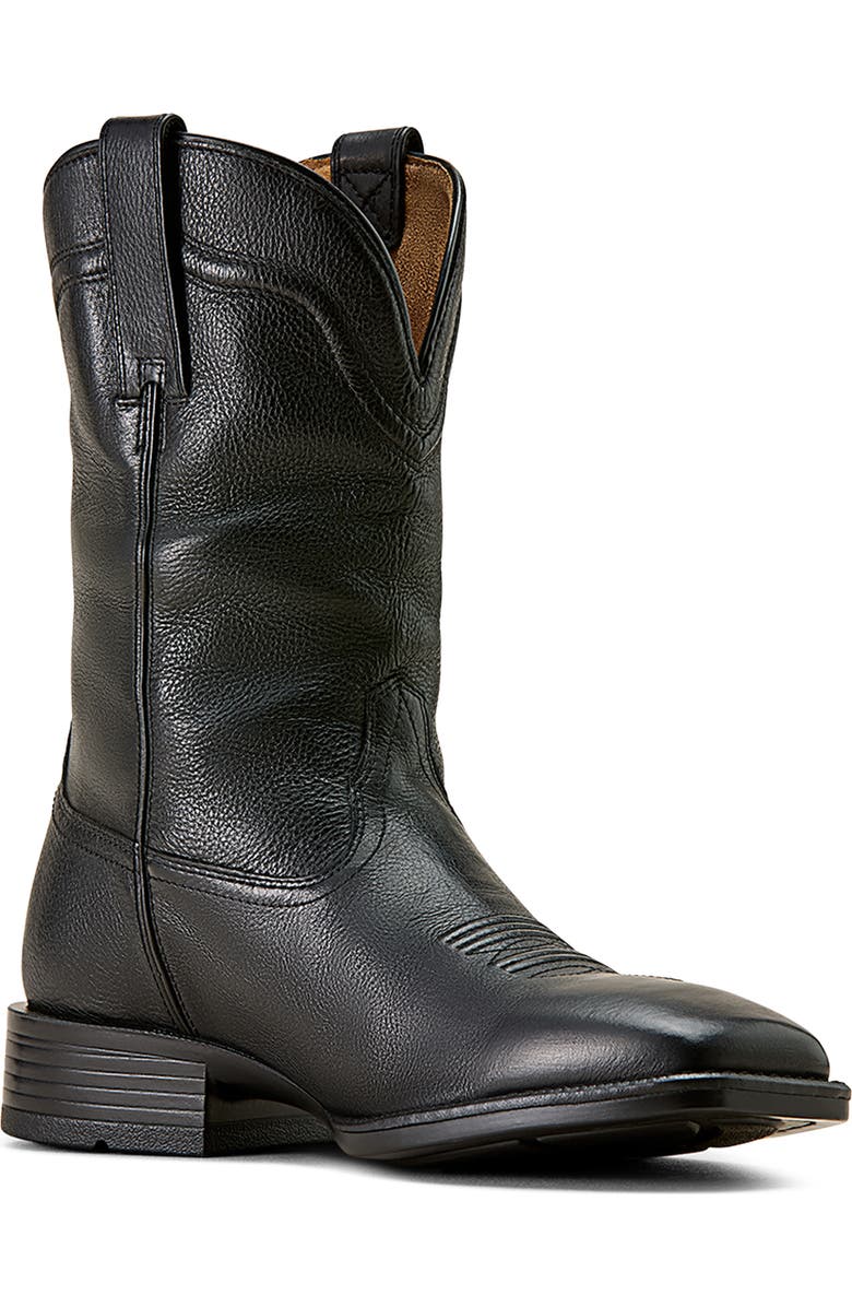 Ariat Alden Wide Square Toe Western Boot, Main, color, Black
