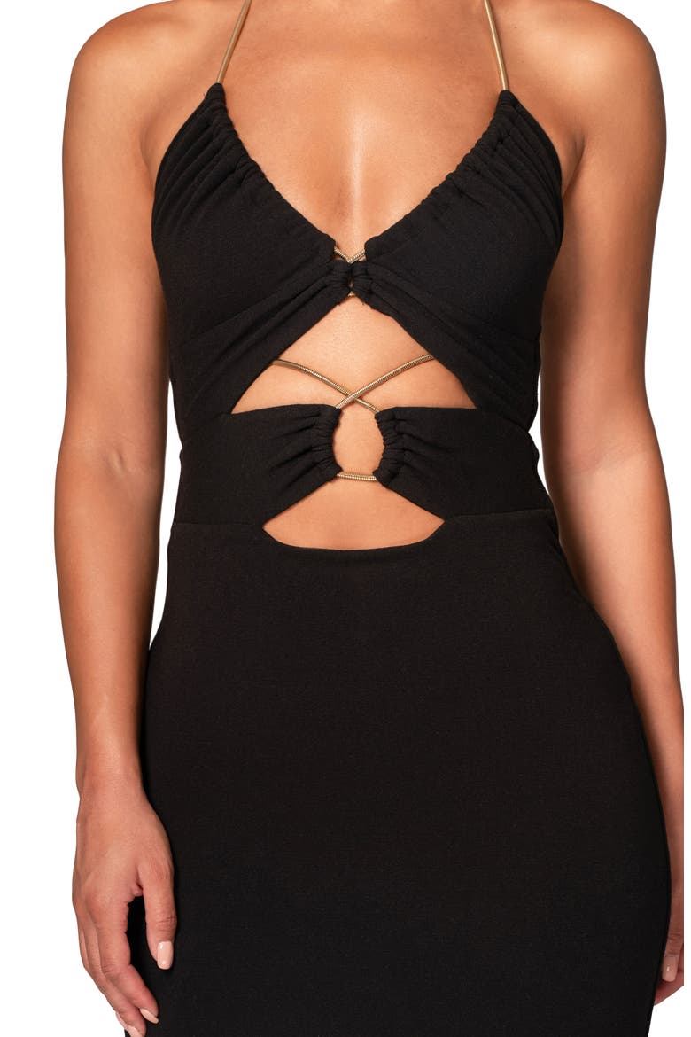 Secret Bloom Maxi Dress, Alternate, color, BLACK