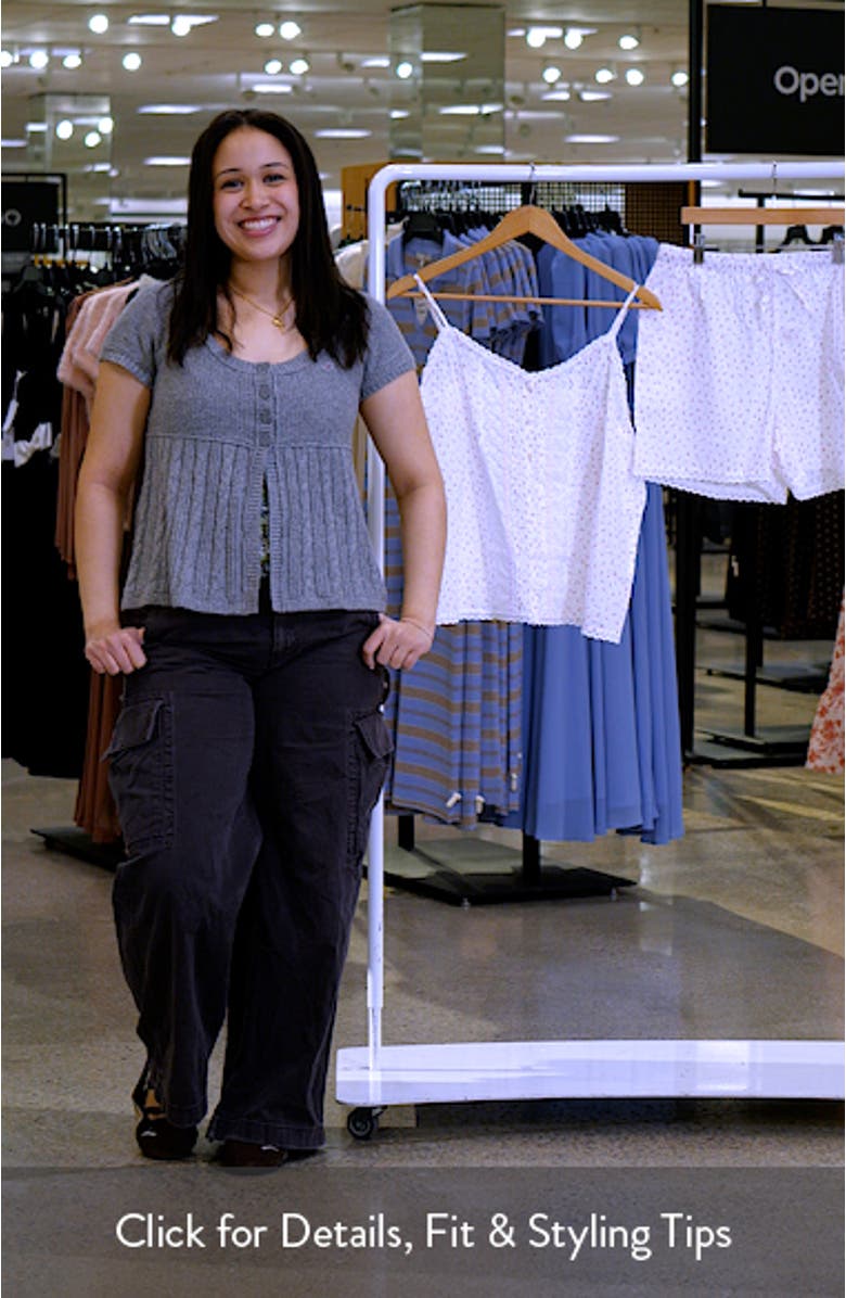 Eyelet Trim Cotton Short Pajamas, sales video thumbnail