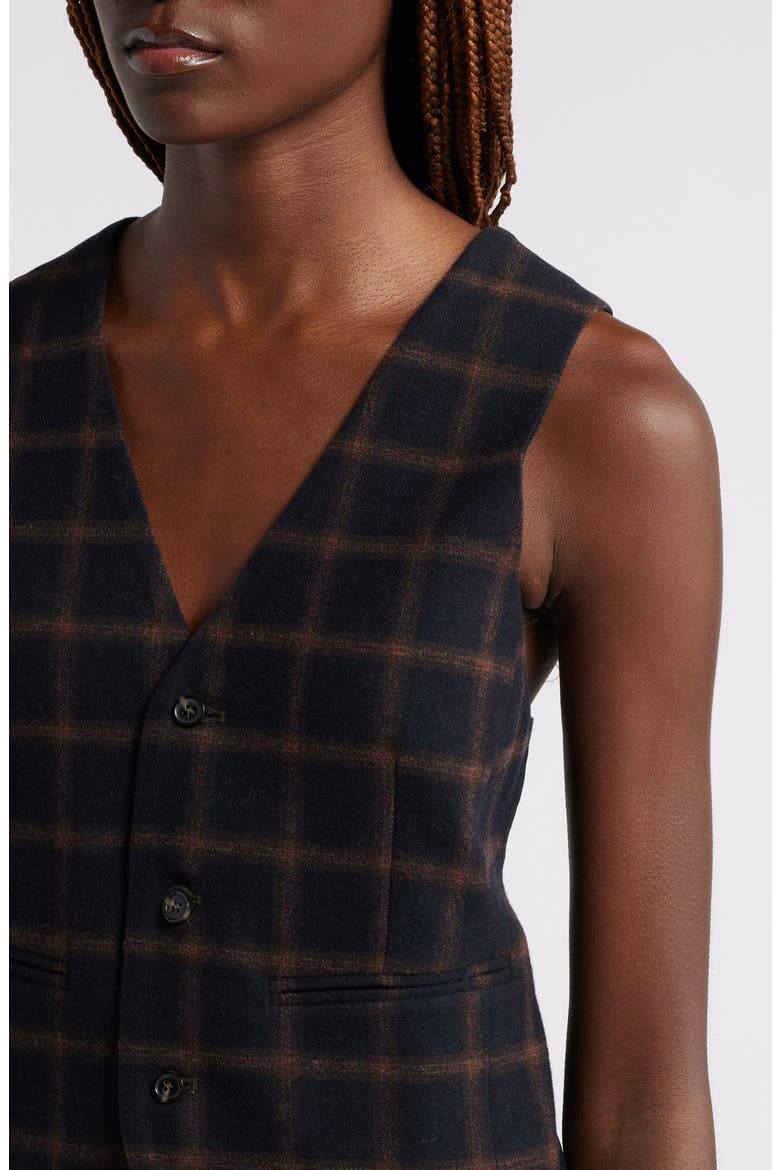 Caldwell Plaid Wool Blend Button-Up Vest, Alternate, color, MULTI