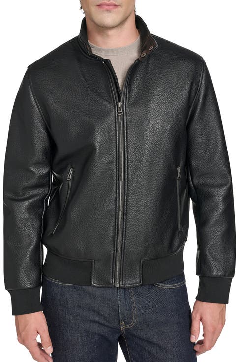 Faux Leather Bomber Jacket