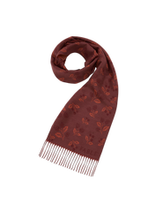 Fable England Blackberry Long Jacquard Scarf