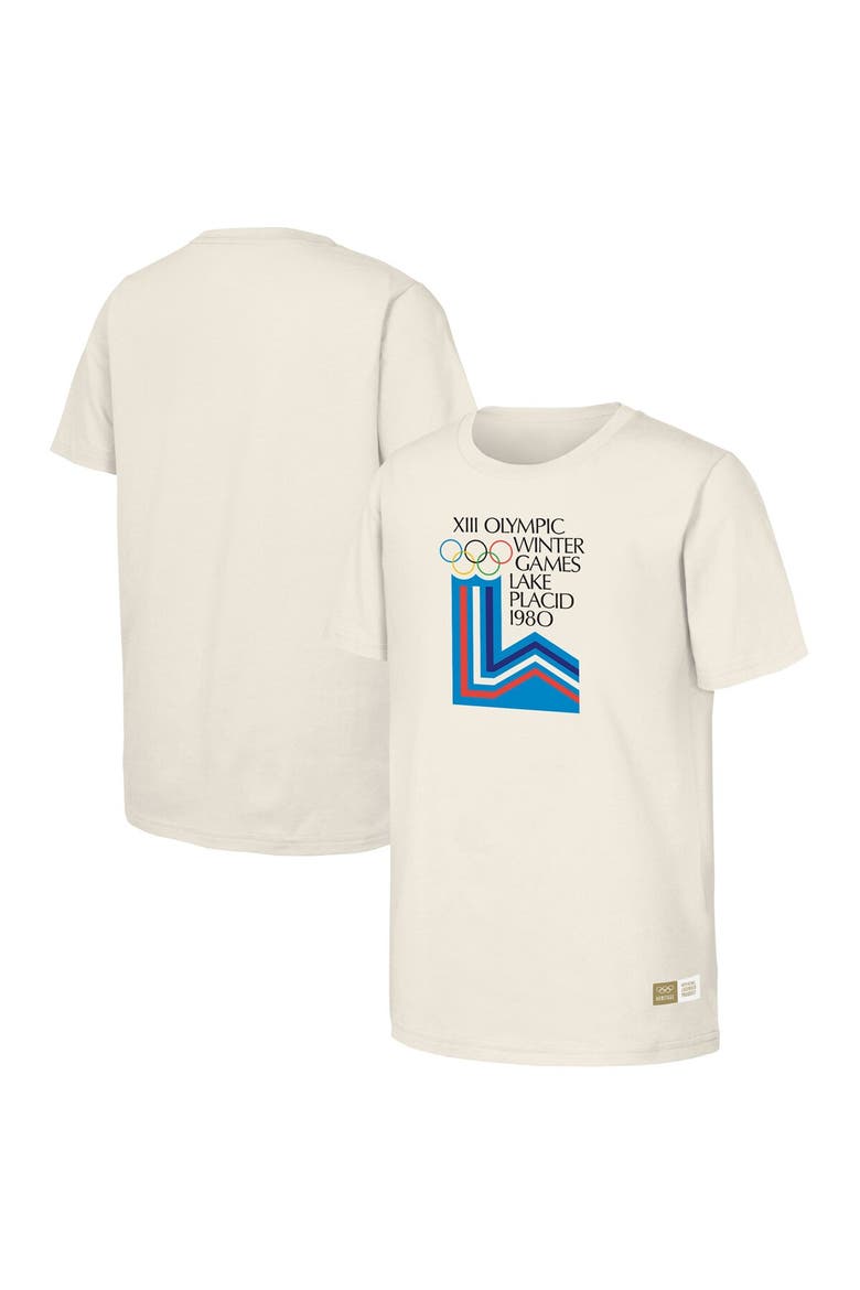Men's  Natural 1980 Lake Placid Games Olympic Heritage T-Shirt, Main, color, Natural