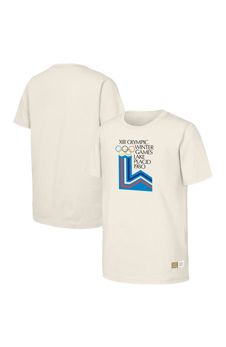 Outerstuff Men's Natural 1980 Lake Placid Games Olympic Heritage T-Shirt, Main, color, Natural