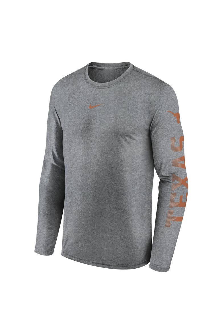 Men's Nike  Gray Texas Longhorns Primetime Logo Sleeve Legend Dri-FIT Long Sleeve T-Shirt, Alternate, color, Gray