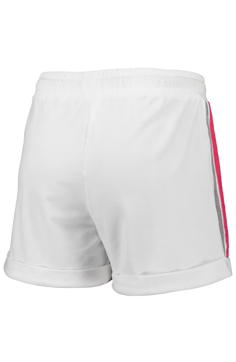 LUSSO Women's Lusso White/Pink Phoenix Suns Melody Cuffed Tri-Blend Shorts, Alternate, color, White