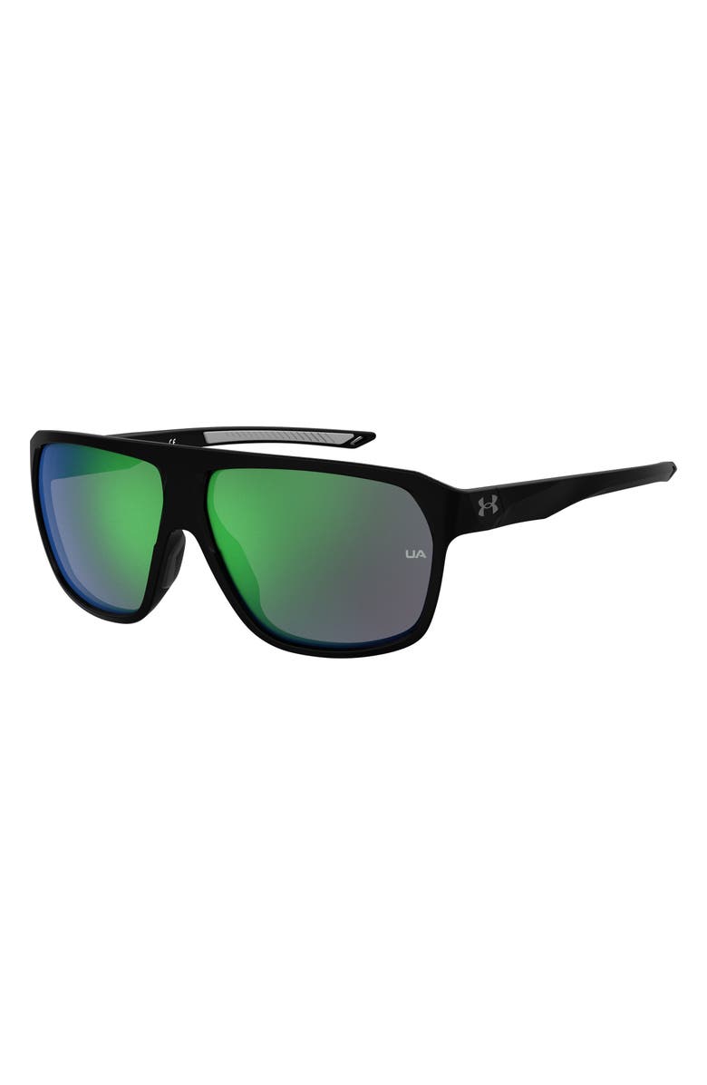 Under Armour Dominate 62mm Gradient Polarized Rectangular Sunglasses, Main, color,