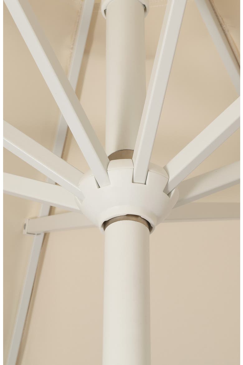 Tracy Coastal Octagon Aluminum Outdoor Market Patio Umbrella with Scalloped Edge, Crank Lift, Tilt and UV Resistant Canopy, Alternate, color, Cream