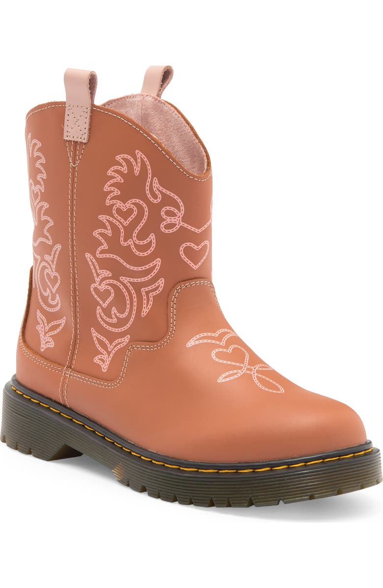 Dr. Martens Kids' Junior Strixton Western Boot, Main, color, Dark Tan Classic Nappaa