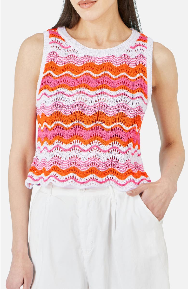 Yumi Stripe Crochet Stripe Vest Top, Alternate, color, Multi