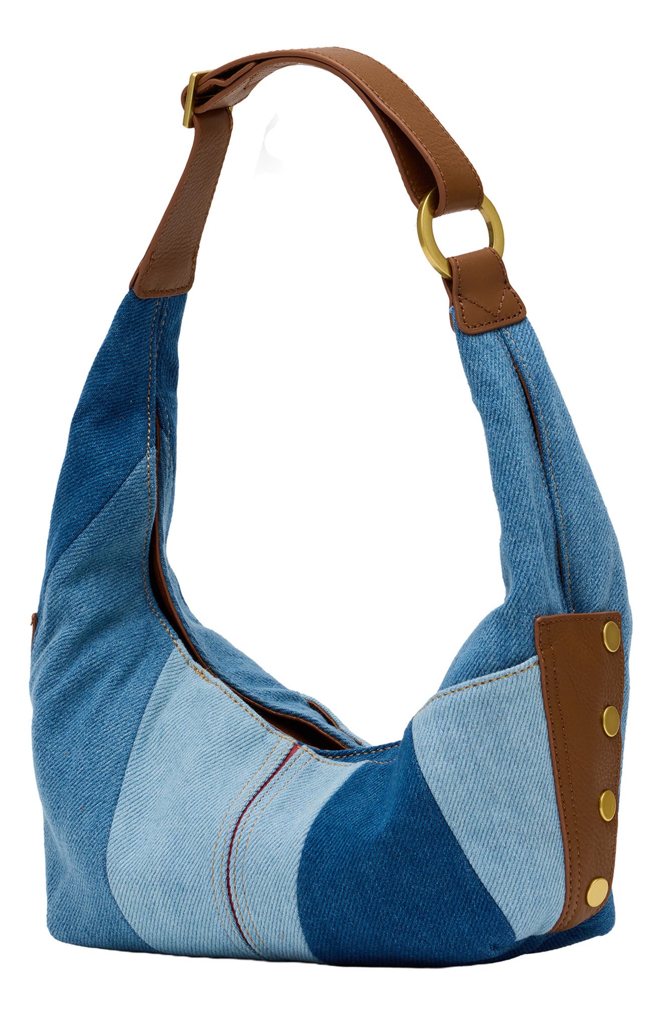Tom Zip Medium Denim Hobo Bag, Alternate, color, SILVERLAKE/ ANTIQUE GOLD