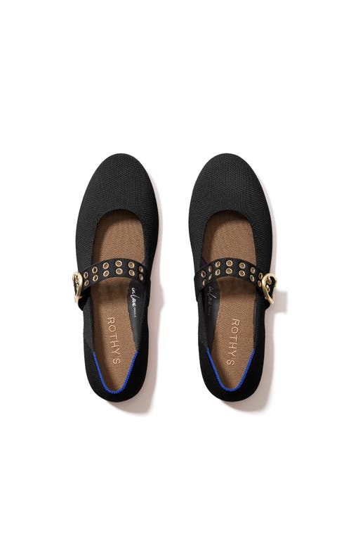 Rothys The Ballet Mary Jane In Black/neutral In Black