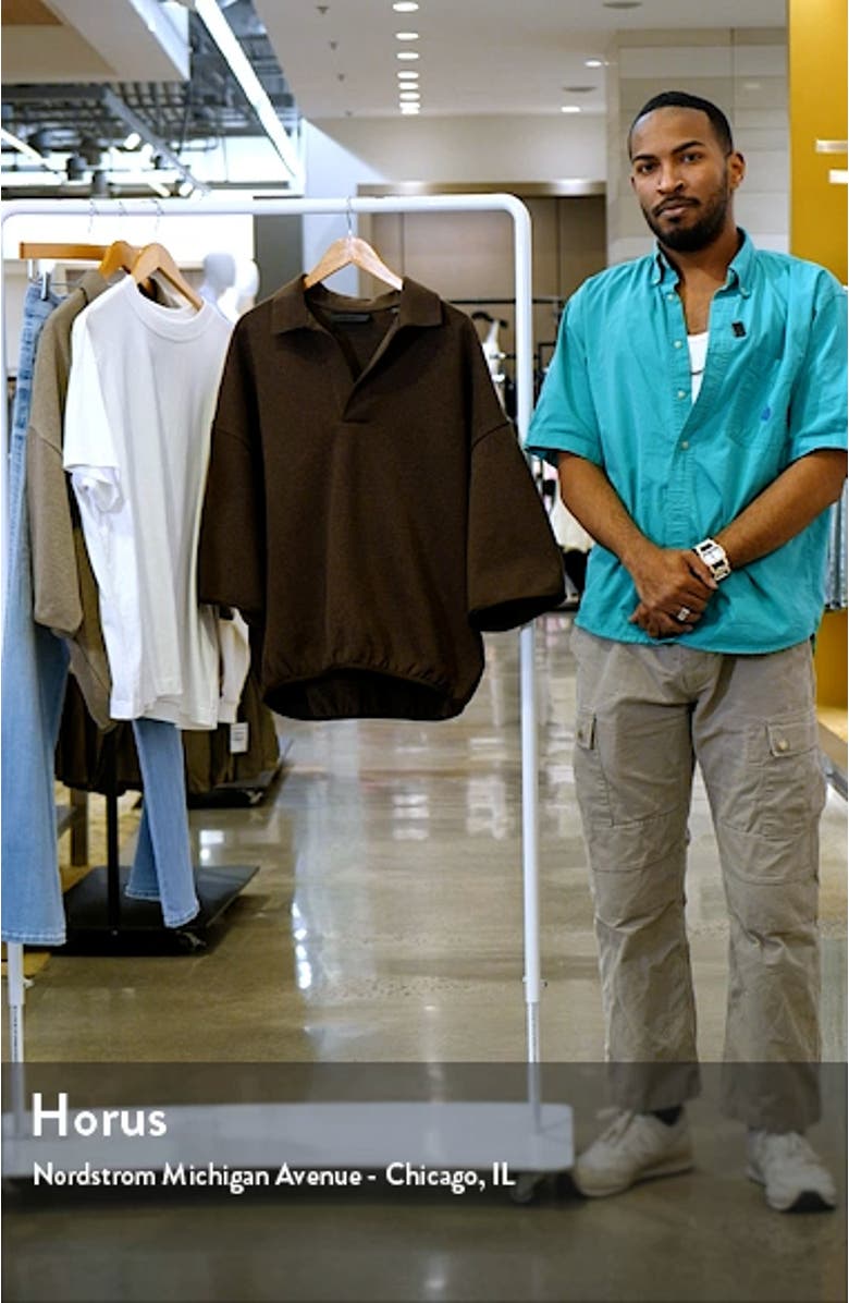 Essentials Oversize Three-Quarter Sleeve Polo, sales video thumbnail