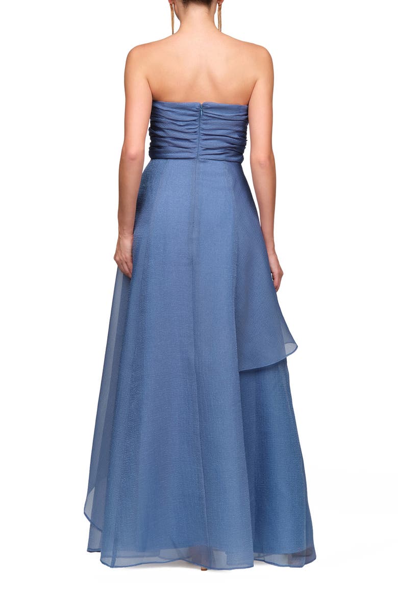 JS Collections Amica Strapless Organza Gown, Alternate, color, Azure Blue