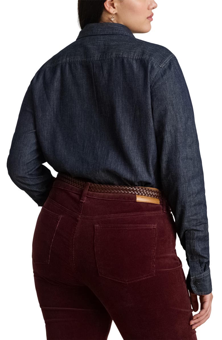 Lauren Ralph Lauren Jamelko Denim Button-Up Shirt, Alternate, color, Rinse
