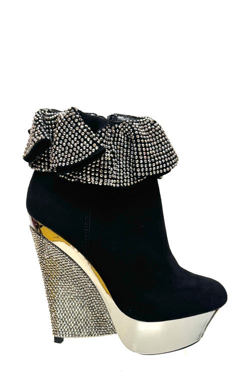 Lady Couture Venice Platform Wedge Bootie In Black