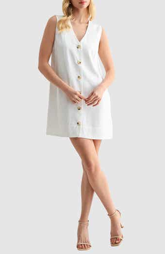 Lush Sleeveless Button Front Shift Minidress