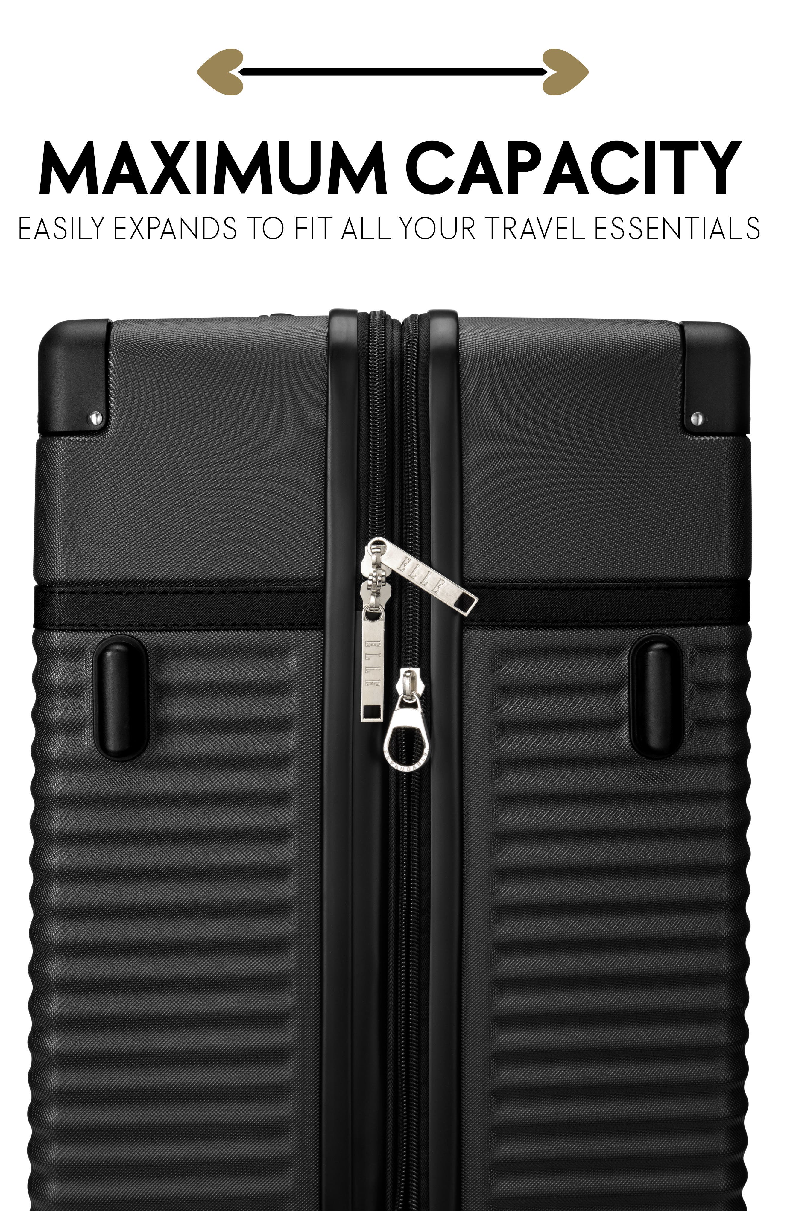 ELLE Belleville 3 Piece Expandable Retro Spinner Luggage Set, Alternate, color, 