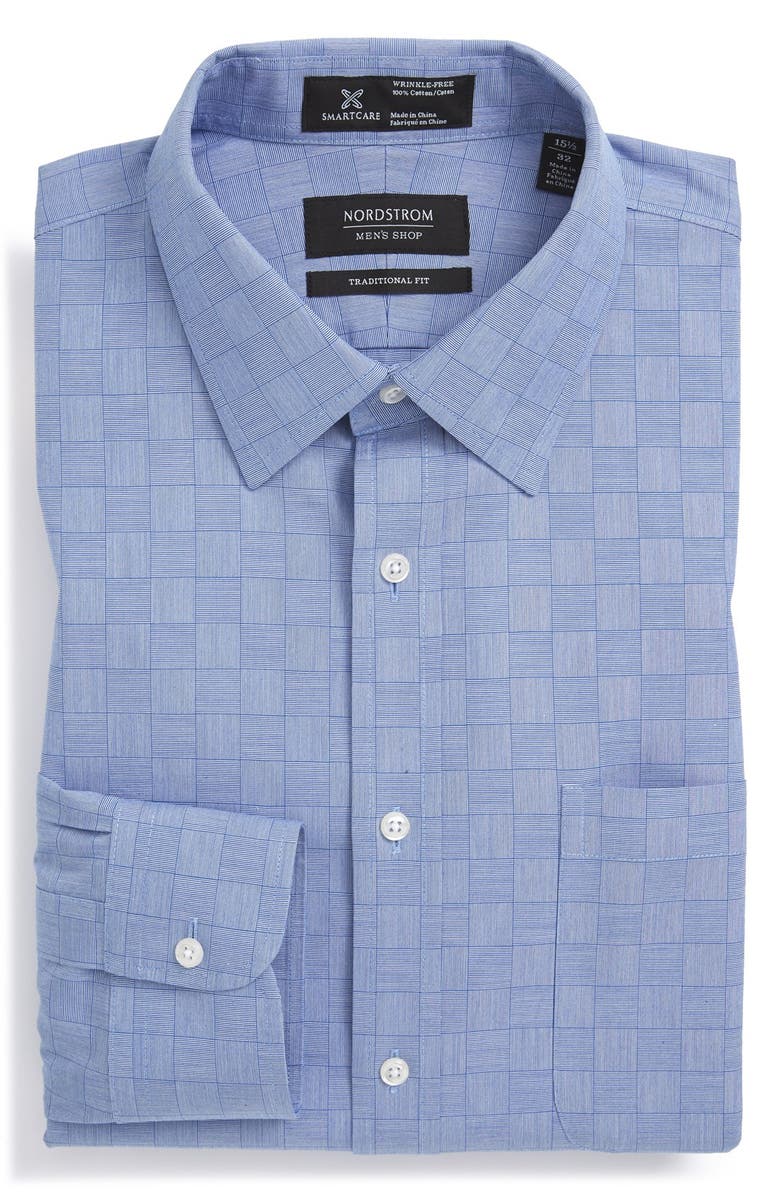 NORDSTROM MEN'S SHOP Nordstrom Smartcare<sup>™</sup> Wrinkle Free Traditional Fit Check Dress Shirt, Main, color, 