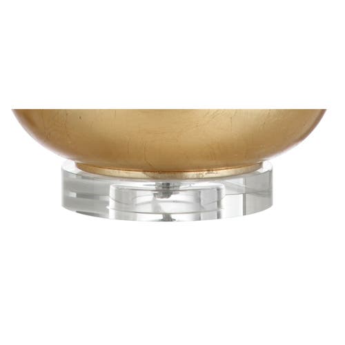 Jonathan Y West 24.5" Glass Led Table Lamp In Clear/gold