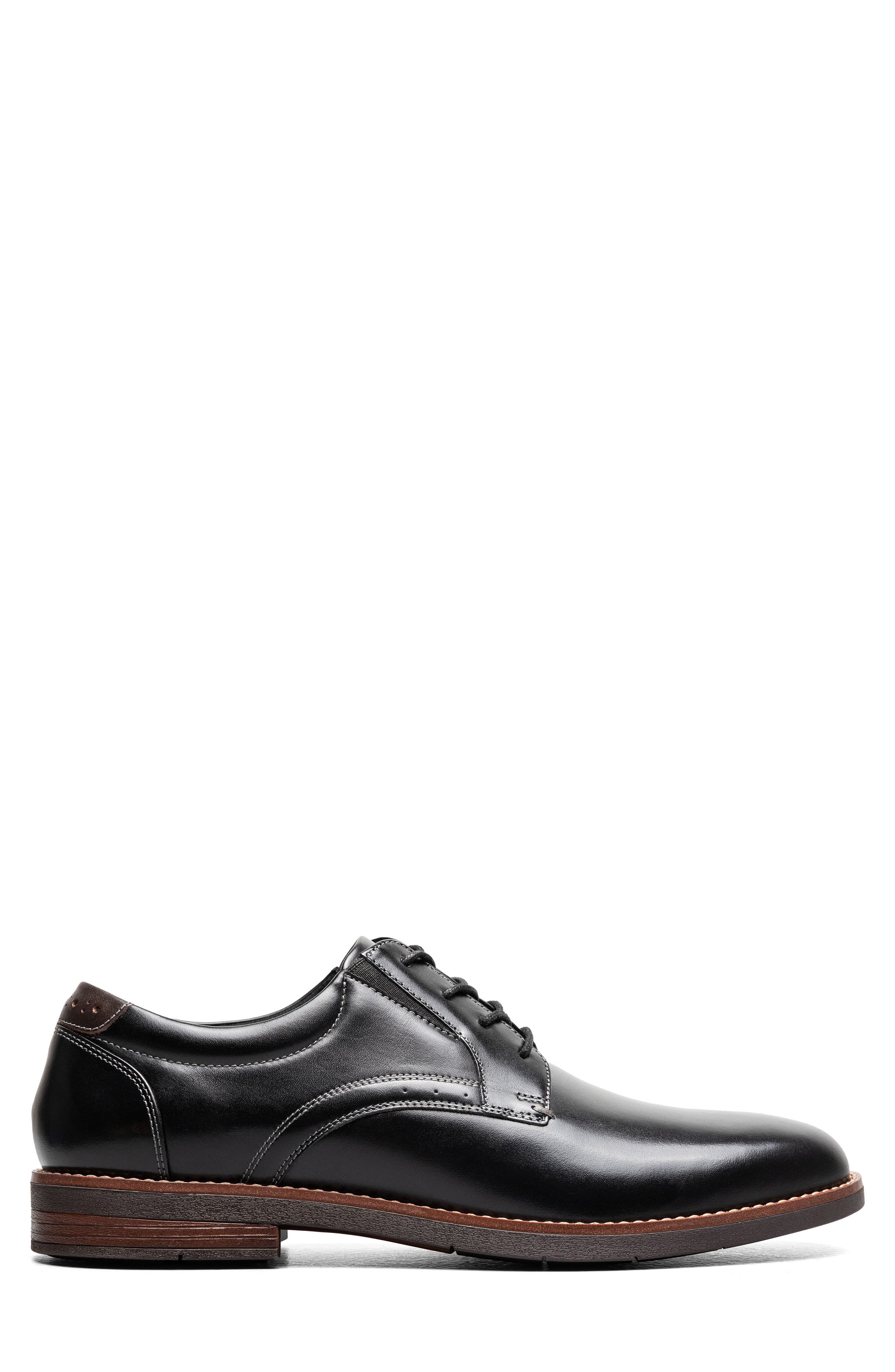 Fitz Flex Leather Plain Toe Oxford, Alternate, color, BLACK