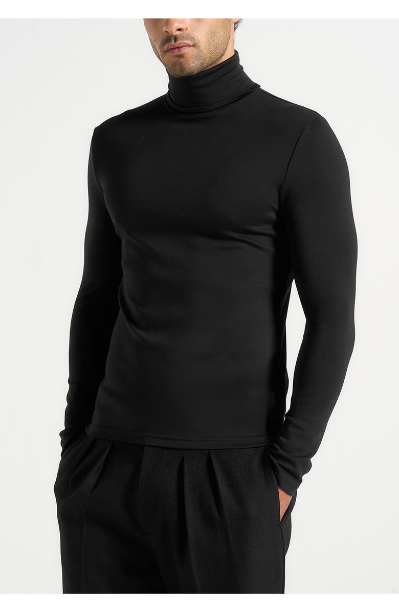 Manière De Voir Long Sleeve Roll Neck Top, Main, color, Black