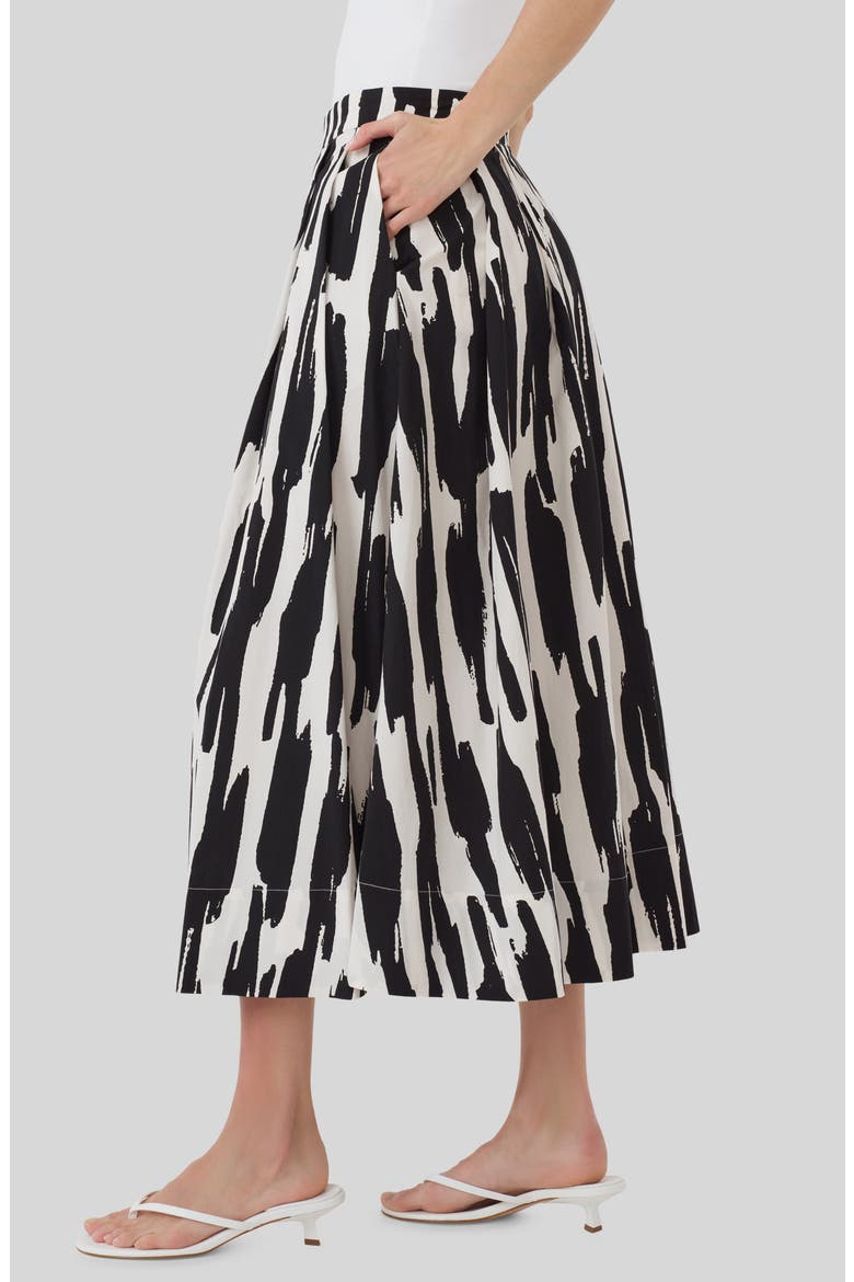 Cotton Print Midi Skirt, Alternate, color, BRUSH STROKES