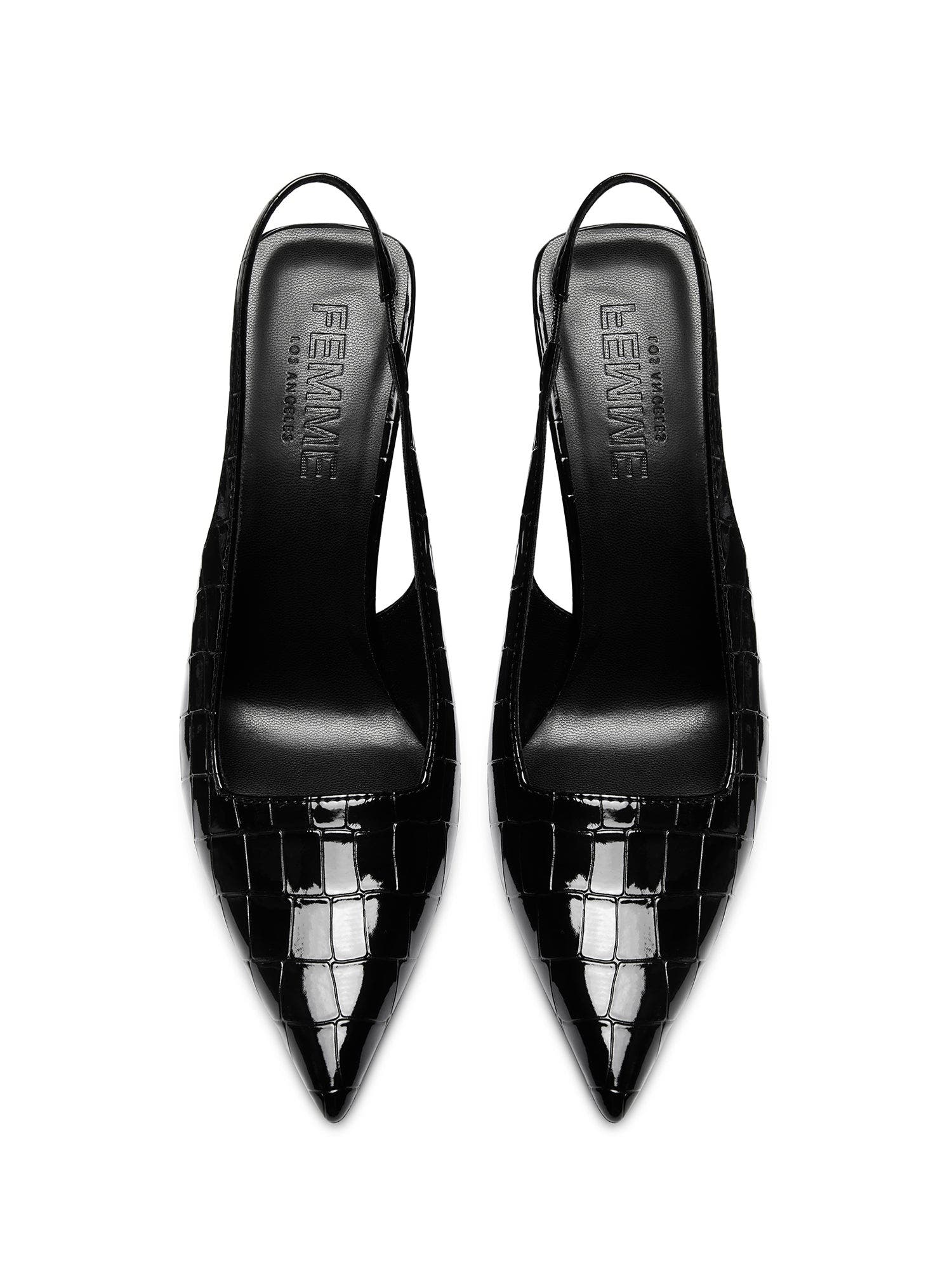 FEMME G63 Exotic Slingback Pump, Alternate, color, Black