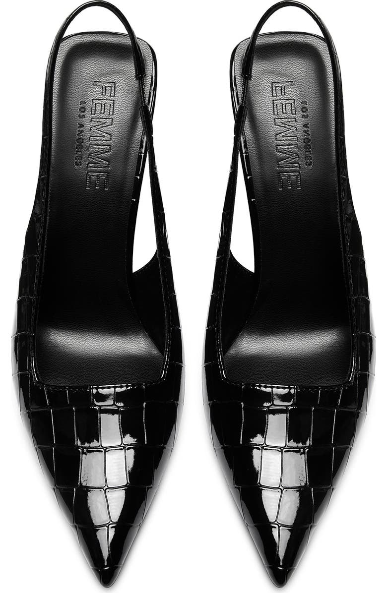 FEMME G63 Exotic Slingback Pump, Alternate, color, Black