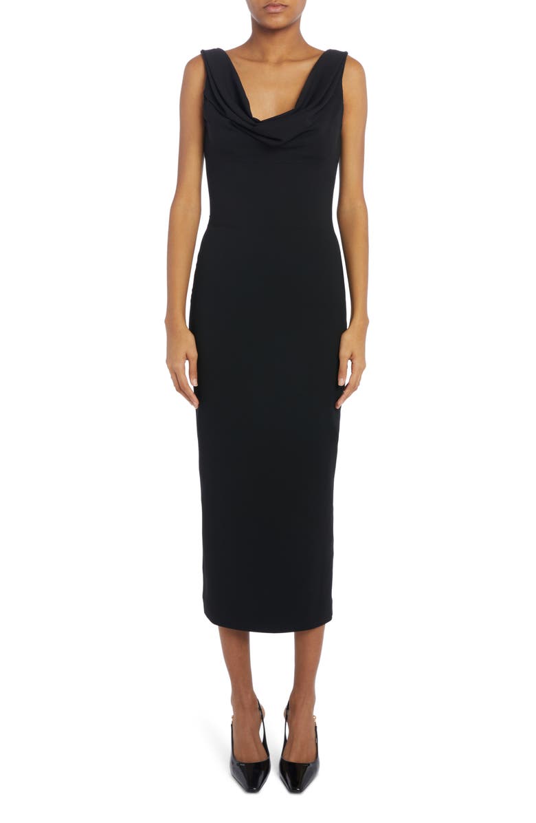 Versace Cowl Neck Sleeveless Midi Dress, Main, color, 