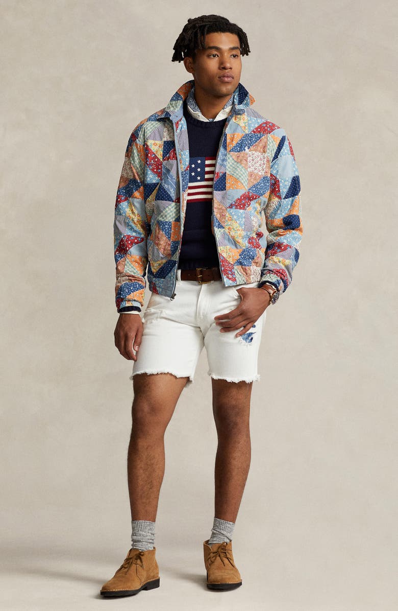 Polo Ralph Lauren Patchwork Cotton Poplin Zip Jacket, Alternate, color,