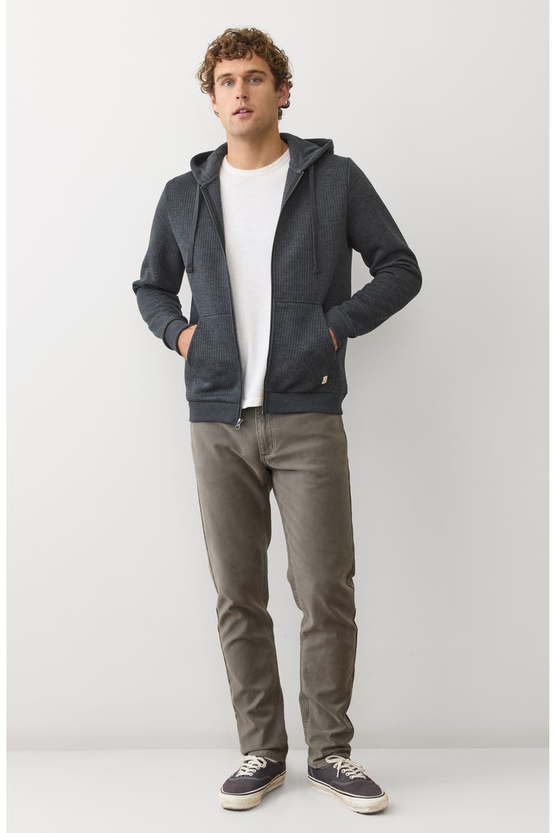 Corbet Quilted Zip-Up Hoodie, Alternate, color, BLACK HEATHER