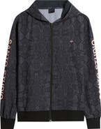 SANTO STUDIO Verona Tech Snakeskin Print Zip-Up Jacket