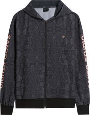 SANTO STUDIO Verona Tech Snakeskin Print Zip-Up Jacket