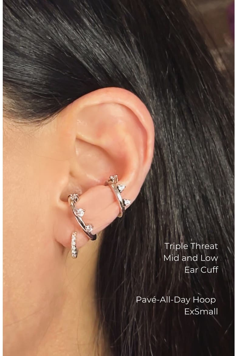 Triple-Threat Ear Cuff, Alternate, color, Silver