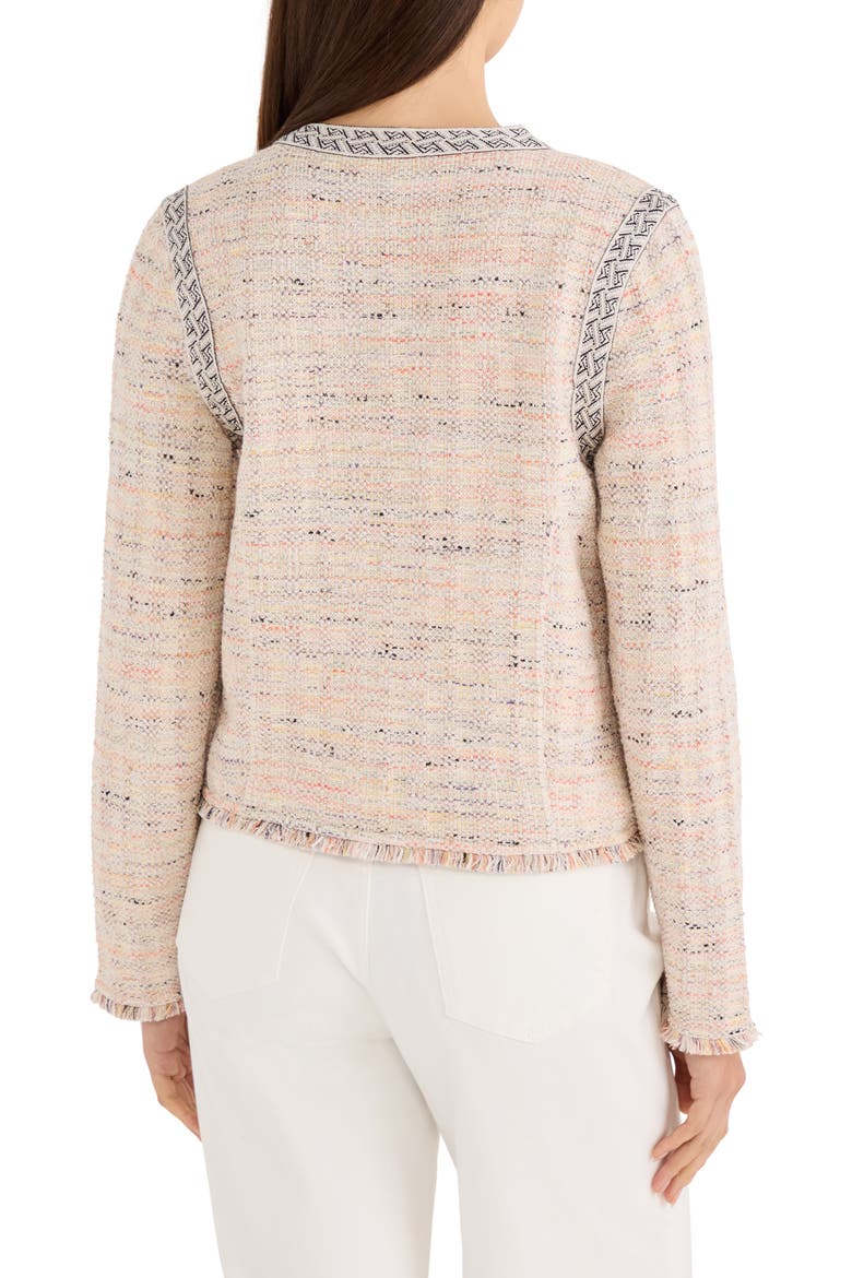 Fringe Trim Cotton Blend Jacket, Alternate, color, ORANGE MULTI