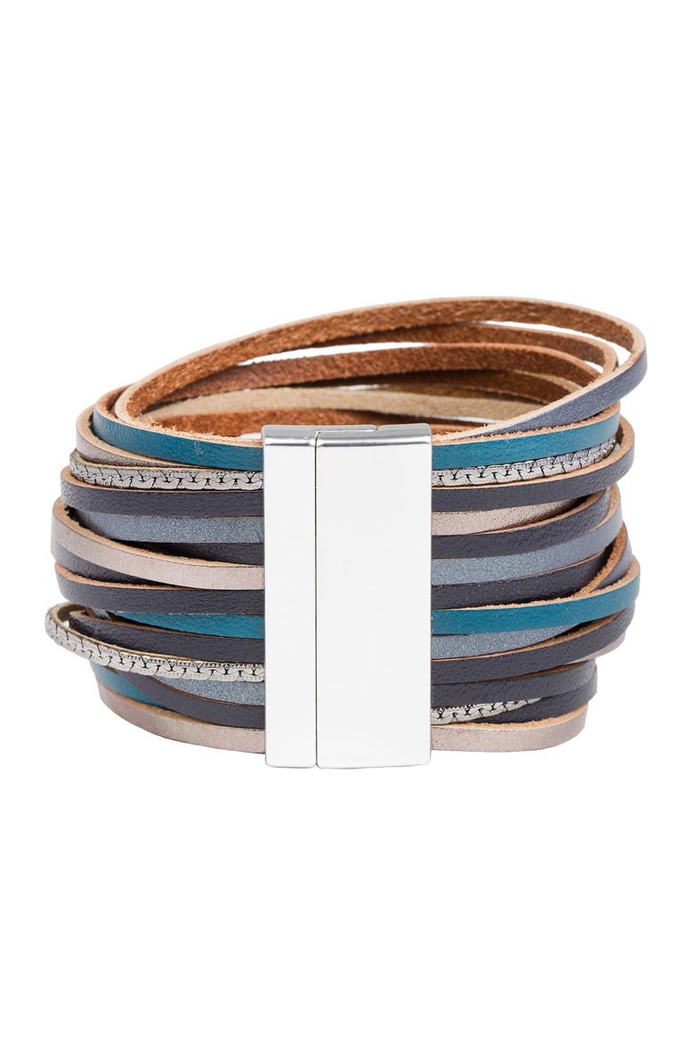 SAACHI On the Line Leather Bracelet, Alternate, color,