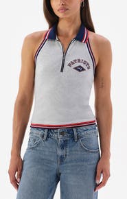 Off Season Collared Halter Tank