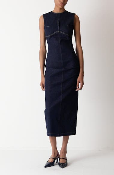 直営♪SPORTMAX ストレッチデニム ノースリーブドレス GERANIO Sportmax - ジェラニオ・ストレッチ・デニム・ノースリーブ